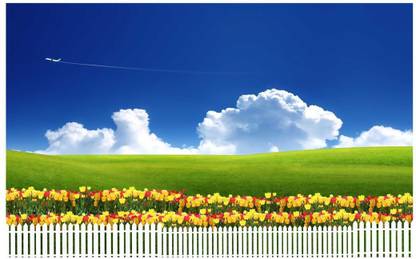 Flower Wall Big Size Flex Poster 36X48 Inch F-96 Paper Print