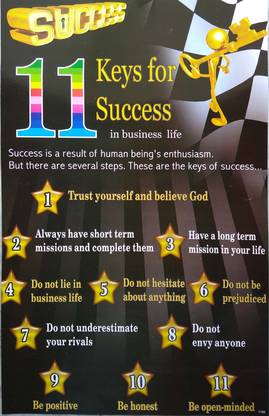 11 keys for success in business Life. Paper Print