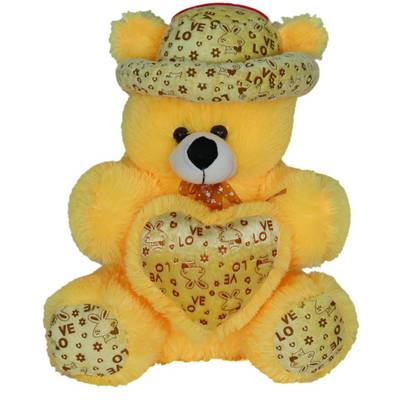 DEEPAARTI Bengali- 1 No 60 CM Yellow Teddy Bear with Cap & Heart  - 60 cm