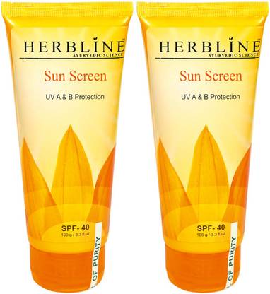 Herbline Sunscreen - SPF 50 PA+ SPF-40 Sun Screen Cream 100gm Pack Of-2
