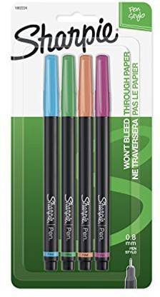 Sanford 1802224 Sharpie Pen Stylo, Fine Point, Assorted Colors, 4-Count