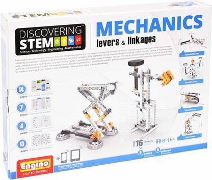 Engino Discovering Stem Mechanics Levers & Linkages | 16 Working Models | Illustrated Instruction Manual | Theory & Facts | Experimenta