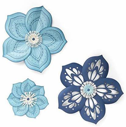 Sizzix 663133 Framelits Die Set With Stamps, Rosette Flower By David Tutera (5-Pack), Multicolor