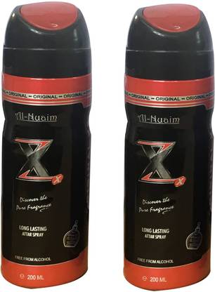 Al Nuaim X (PACK OF 2) Deodorant Spray  -  For Men & Women