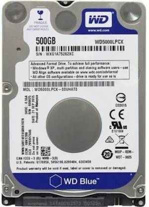 WD Blue 500 GB Laptop Internal Hard Disk Drive (HDD) (WD5000LPCX)