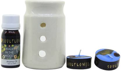 Soulflower Walk in Wood Tall Candle Diffuser Set 8904134008982
