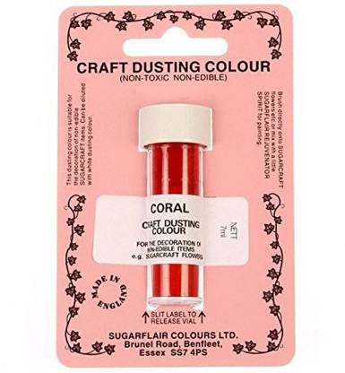 Sugarflair Craft Dusting Colour Powder Dust Decorating Non-Toxic 7 Ml - Coral