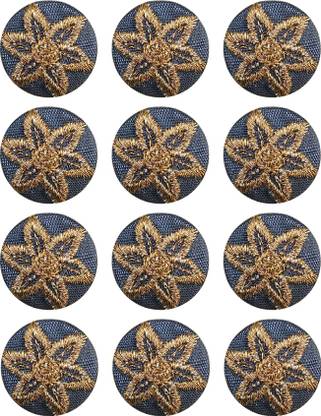 Tripti Products grey embroidered buttons Fabric Buttons