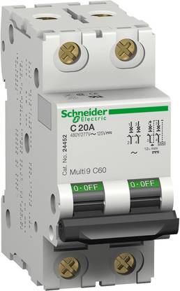 schneider MCB 63A DP C-Curve ACTI9 10kA A9N2P63C MCB