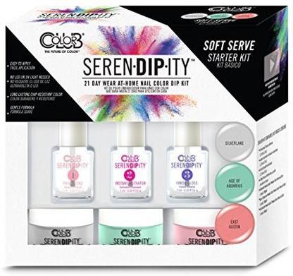 Color Club 21 Day Nail Color Dip Starter Kit-From The Serendipity Line (Soft Serve Pastel Starter Kit) Multicolor