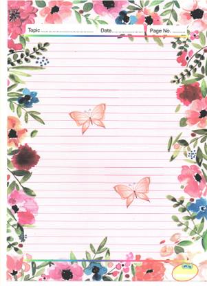 MAJESTIC BASKET High Quality ART & CRAFT DESIGNER SHEETS FOR PROJECT [Pack of 40 sheets with 5 different styles] One Side Ruled Lines A4 100 gsm Multipurpose Paper