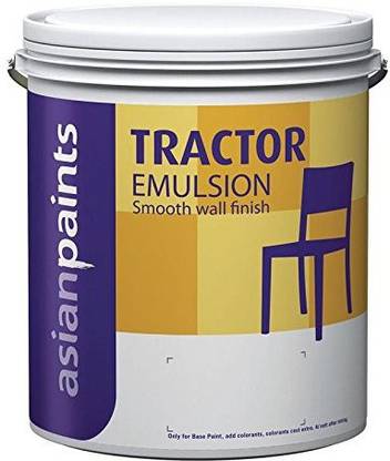 ASIANPAINTS ASIAN PAINT TRACTOR EMULSION PAINT IN WHITE COLOUR SIZE 10 LTR WHITE Emulsion Wall Paint