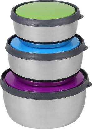 COSMOSGALAXY Steel Grocery Container  - 450 ml, 1050 ml, 750 ml
