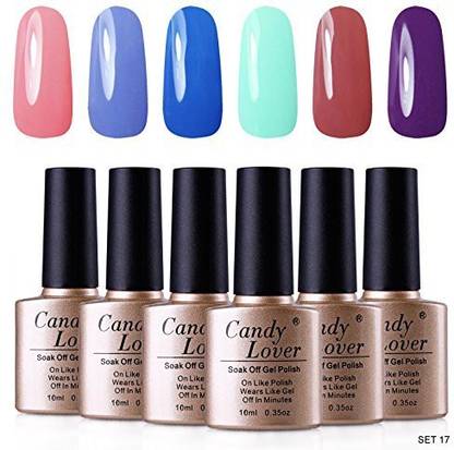Perfect Summer Candy Lover 6PcsLot Colors Gel Nail Polish Sets Soak Off Uv Led Gel Varnish Manicure Long Lasting Nail Starter Kit 17 Red
