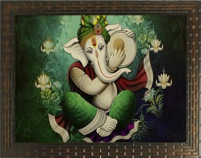Indianara LORD GANESHA (1870) Digital Reprint 13 inch x 10.6 inch Painting