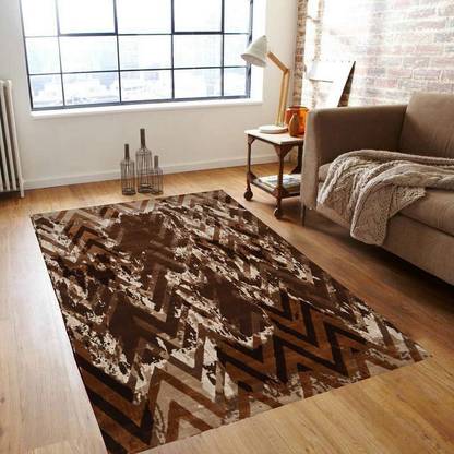 RKS Brown, Beige Polyester Carpet