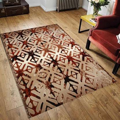 RKS Beige, Red Polyester Carpet