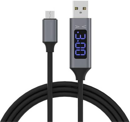 Cellhub Power Cord 1 m 3amp Digital LCD Display Micro USB Fast Charging Cables Charger Adapter