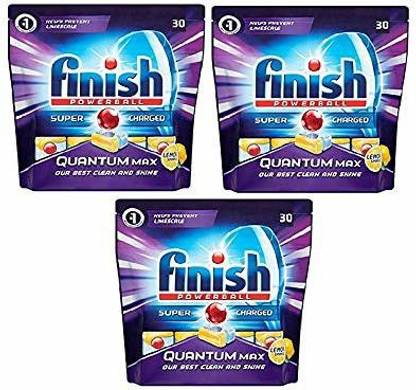 Finish Power Ball Quantum Max Dishwashing Tablets Lemon 30's Pack Of 3 Dishwashing Detergent