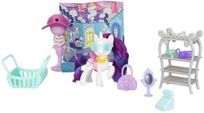 MY LITTLE PONY Toy On-the-Go Rarity--White3-Inch Pony Figure with 14 Accessories and Storage Case, Kids Ages 3 Years Old and Up