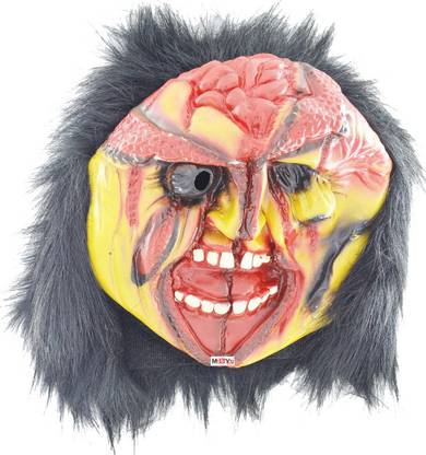 ME&YOU Fancy face mask, Holi Halloween Festival Costume Horror Scary Colour Prank Fun Veil naqaab Funny Colorful- IZ19HoliMask3-001 Elders Halloween Costume