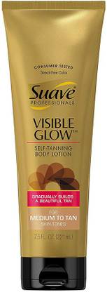Suave Professionals Visible Glow Self Tanning Body Lotion, Medium to Tan 7.5 oz