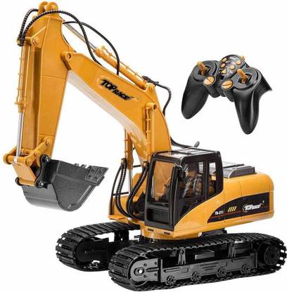Top Race TR-211 15 Channel RC Excavator Metal Toy with Battery Remote Control