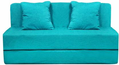 Style Crome Washable Cover With Two Cushion 6X6 Feet 3 Seater Single Foam Fold Out Sofa Cum Bed