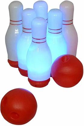 ToyGalaxy TOYGALAXY Flashing Light Bowling Set with 6 LED Lighted Bowling Pins & 2 Bowling Balls for Kid Bowling Bowling