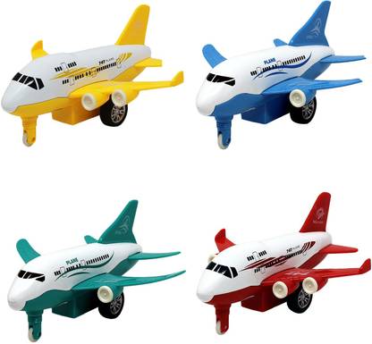 Tootpado Diecast Airplane Toy Pull Back Action Mini Aircraft Plane Toys - Pack of 4 (1TNG330)