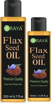 Oraya 100% Pure & Natural Flaxseed Oil For Hair Growth, Massage OIL Undiluted-Combo pack of 2(200 ml and 100 ml)