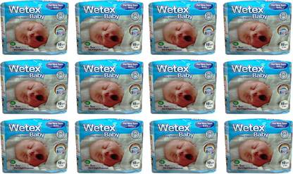 wetex NB BABY DIAPER FOR NEW BORN BABY , SIZE NB, 10 PCS. PACK, COMBO OF 12 PACKS,FOR BABY WEIGHT 2-5 KGS.,TOTAL 120 DIAPERS - New Born