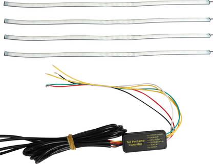 ALLEXTREME EXRGBNL 4X 60CM RGB LED Car Net DRL Flow Flashing Dynamic Streamer Turn Signal Warning Emergency Strip (12V, 4 Pcs) Car Fancy Lights