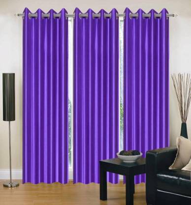 HHH FAB 270 cm (9 ft) Polyester Long Door Curtain (Pack Of 3)