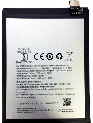 RJR Mobile Battery For  OnePlus 3T BLP633 3400 mAh