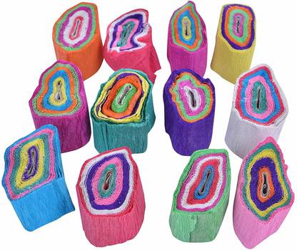 RobustCube Paper Decorative Birthday / Party Set of 12 Ribbons Sets Multicolor Paper Ribbon