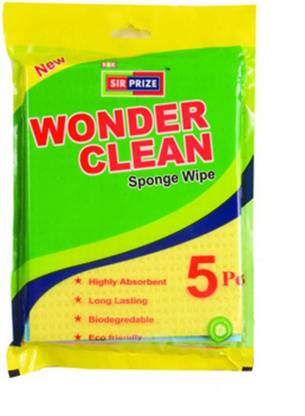 WONDER CLEAN Sponge Wipes - 5 pcs. of 1 pack Wipes (Multicolor) Scrub Pad, Scrub Sponge, Sponge Wipe