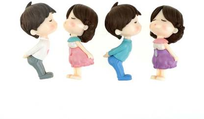 P s retail Sweety Lovers 4 pcs set (Style 3) Decorative Showpiece  -  3 cm