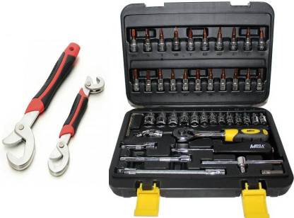 Mass Pro Mega High Quality 46 Socket Set + Snap & Grip Universal Wrench For Multi Tasking Socket Set