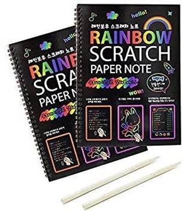 Zahuu Scratch and Draw Book with Wooden Scratch Sticks