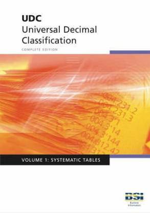 UDC - Universal Decimal Classification. Standard Edition: v. 1