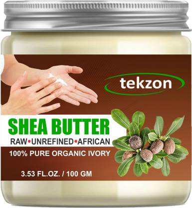 tekzon 100% Pure Organic Ivory Shea Butter | Raw | Unrefined | Great For Face, Skin, Body, Lips