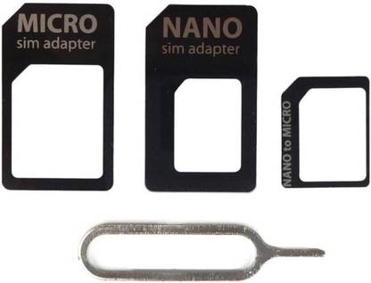 Triangle Ant ® SIM Card Adapter | Nano to Micro | Nano to Regular | Micro to Regular | Eject Pin Feature | Compatible with Android, IOS & Windows-Black Sim Adapter