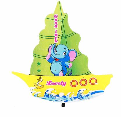 Online World LED Night Lamp Plug-in Wall Boat Shape Multiple Print - Kids Room Home Decor Energy Saving Night Light (Green) Night Lamp