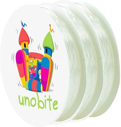 Unobite Elastic Stretching Wire for Jewellery Making, Beading and Bracelet Making Pack of 3 Size(0.7mm, 0.8mm, 1.0mm)