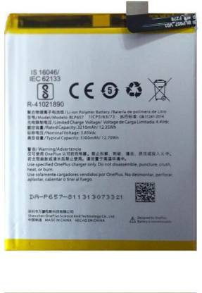 RJR Mobile Battery For  OnePlus 6 BLP657 3210 mAh