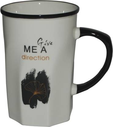 AARIHANT'S The Value Store Designer white color Ceramic Coffee/Milk mug/soup mug/juice with Quotes 1 Pcs 350ml Ceramic Coffee Mug