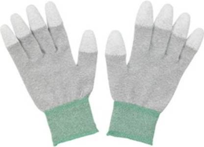 sky enterprise shop Esd Safe (Anti Static Gloves Pu Coated Size L) [Pack 1 Pair Nylon  Safety Gloves