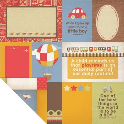 Kaisercraft Little Toot - 12X12 Scrapbook Paper - Bumper (Photo Display)