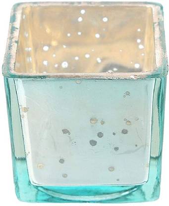 ज़र्ट Square Votive Royal Glass Tea Light Candle Holder with 2 Tea Light Candle काँच टीलाइट होल्डर सेट